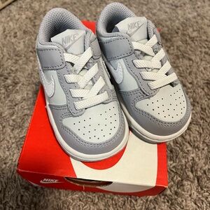 Nike Kids Light Gray and White Sneakers